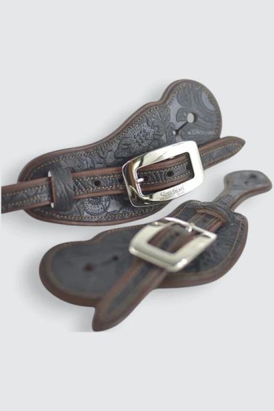 Secchiari Sporenriemen flower dark brown